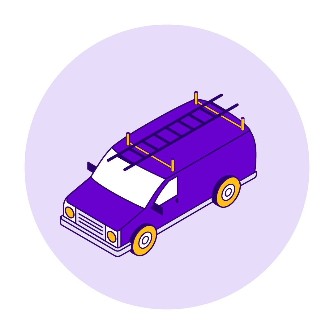 Illustration of a purple professional van